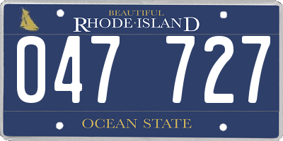 RI license plate 047727