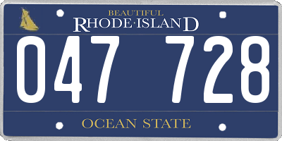 RI license plate 047728