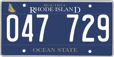 RI license plate 047729