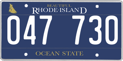 RI license plate 047730