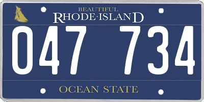 RI license plate 047734