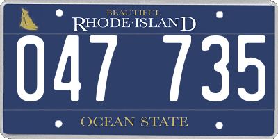 RI license plate 047735