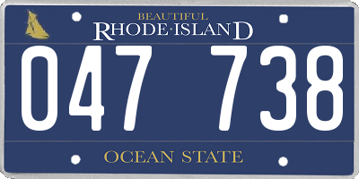 RI license plate 047738
