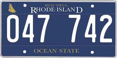 RI license plate 047742
