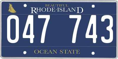 RI license plate 047743