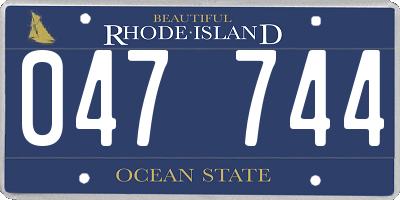 RI license plate 047744