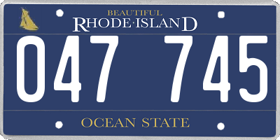 RI license plate 047745