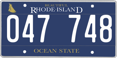 RI license plate 047748