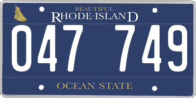 RI license plate 047749