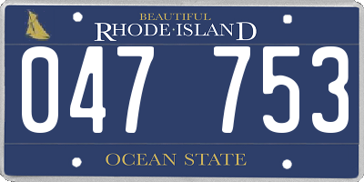 RI license plate 047753