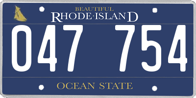RI license plate 047754