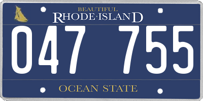 RI license plate 047755
