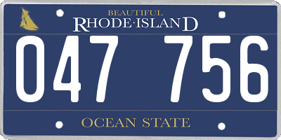 RI license plate 047756