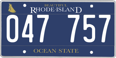 RI license plate 047757