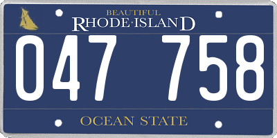 RI license plate 047758