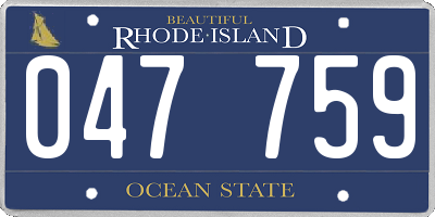 RI license plate 047759