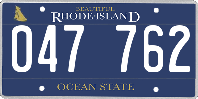 RI license plate 047762