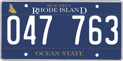 RI license plate 047763