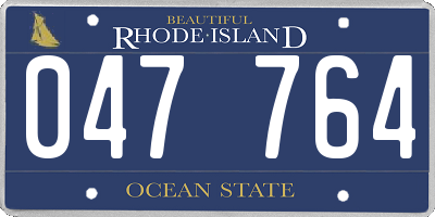 RI license plate 047764