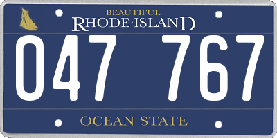 RI license plate 047767