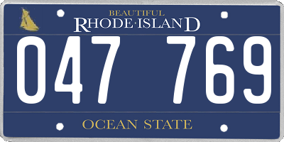 RI license plate 047769