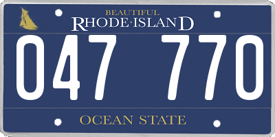 RI license plate 047770