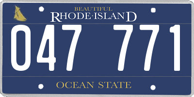 RI license plate 047771