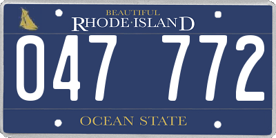 RI license plate 047772