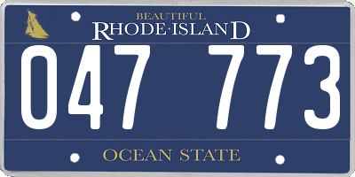 RI license plate 047773