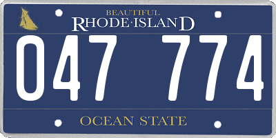 RI license plate 047774