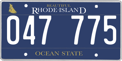 RI license plate 047775