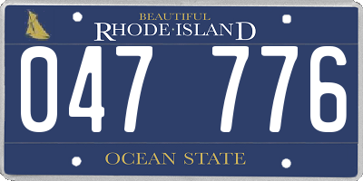 RI license plate 047776