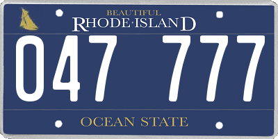 RI license plate 047777