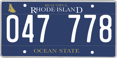 RI license plate 047778