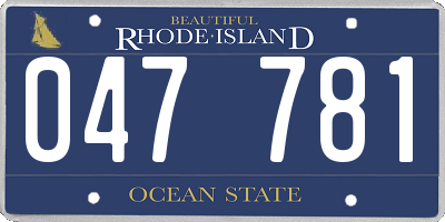 RI license plate 047781