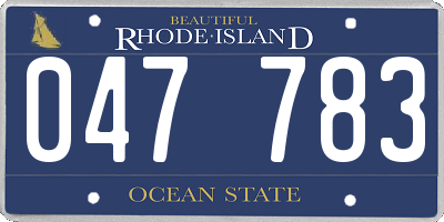 RI license plate 047783