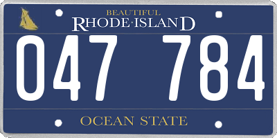 RI license plate 047784