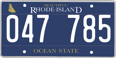 RI license plate 047785