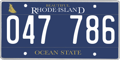 RI license plate 047786