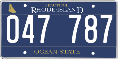 RI license plate 047787