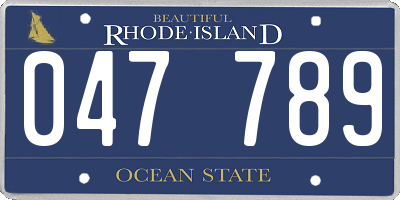 RI license plate 047789