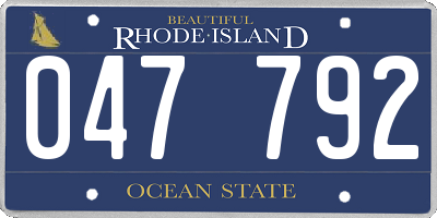 RI license plate 047792