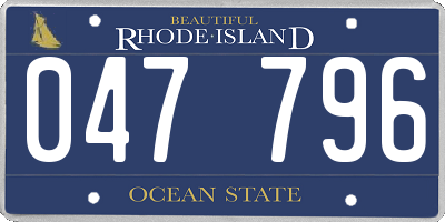 RI license plate 047796