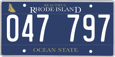 RI license plate 047797