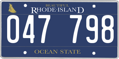 RI license plate 047798