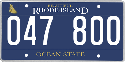 RI license plate 047800