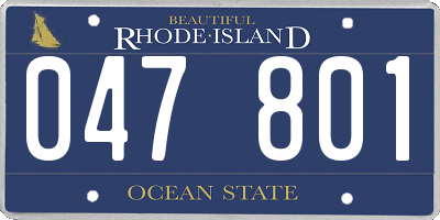 RI license plate 047801