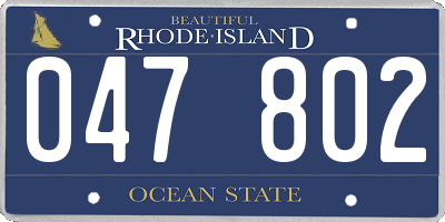 RI license plate 047802