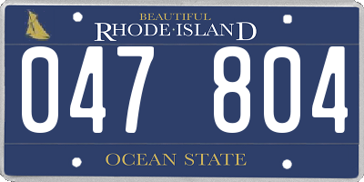 RI license plate 047804