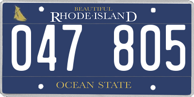 RI license plate 047805